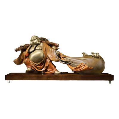 铜师傅财富弥勒招财佛像摆件