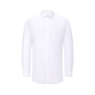 【免烫持久白】乔治白春秋季长袖衬衫商务职场纯色衬衣修身上衣男