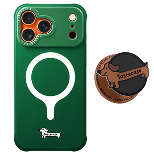 Tastecase复古简约磁吸手机壳适用苹果iPhone17ProMax/16Pro磨砂防摔保护壳新款腊肠狗咖啡纯色磁吸手机支架
