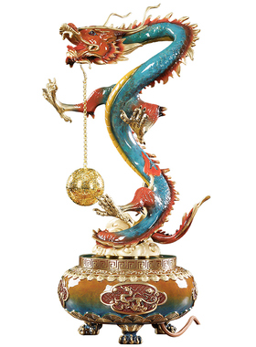 龙行大运铜龙摆件开业贺礼