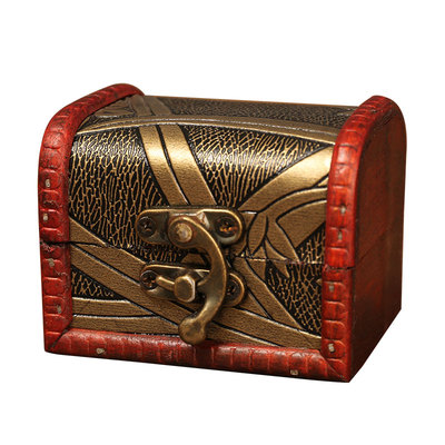 木质高级首饰盒复古带锁收纳盒