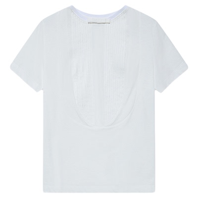 IMMI26SS前襟塔克装饰短袖T恤