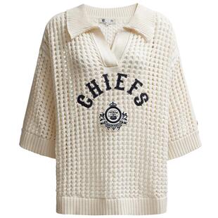 SEASONHIGH NFL联名堪萨斯城酋长队秋冬款针织衫宽松镂空女装毛衣