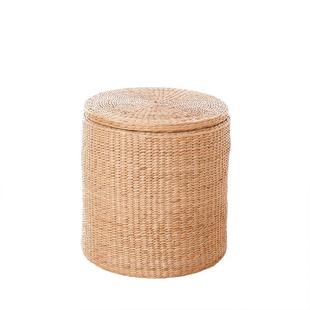 藤编收纳凳储物凳子实木家用门口换鞋凳草编化妆凳客厅搁脚沙发凳