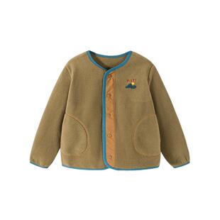 迷你巴拉巴拉男童女童摇粒绒外套儿童抗静电毛绒上衣春装新款衣服