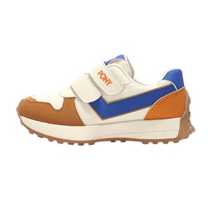 PONY男女童秋新款经典跑步鞋白土黄色休闲运动鞋233K1SO52EY