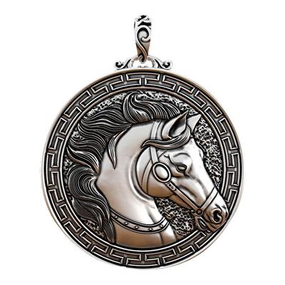 纯银生肖男女圆款马头