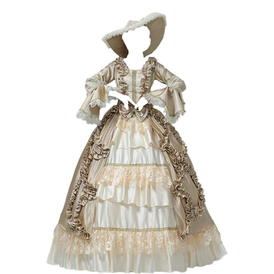 欧式宫廷裙欧洲英国中世纪复古礼服贵族舞台装公主裙话剧影楼写真