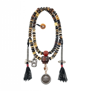 卡杰格朵.原创设计藏式天然羊角佛珠手串念珠盘玩108颗文玩项链