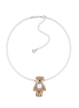 【现货】YVMIN尤目 25AW 方形石布偶熊珍珠项链 DOUBLEBOO