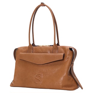 fiedlesissi/菲德茜茜缪S托特包植鞣皮单肩大容量旅行手提登机包