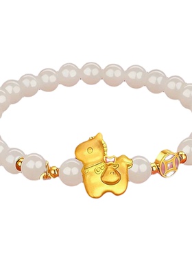 儿童手链马年本命年红色水晶手串