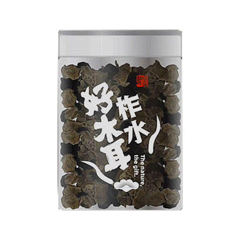 秦岭天下柞水木耳肉厚无根陕西干货秋木耳干黑木耳罐装火锅菜80g