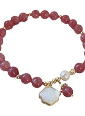 春夏爆款蝴蝶猫眼石ins风清新手链轻奢小众女精致不掉色水晶手串