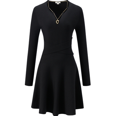 【莱赛尔】JASON WU25秋冬新款时尚设计感潮流金属项链针织连衣裙