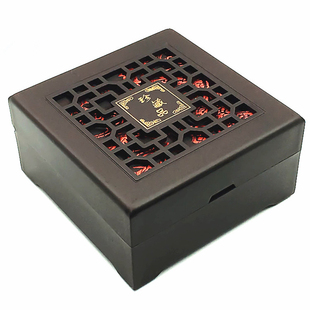 高档镂空手镯盒子仿实木吊坠珍藏品和田玉器珠宝首饰复古包装盒