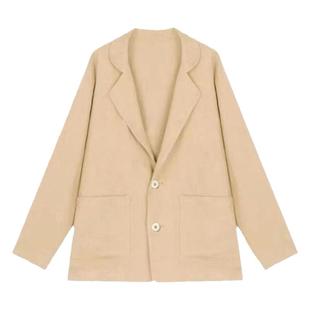 胖mm200斤棉麻小西装外套女春夏新款薄款修身七分袖大码亚麻西服