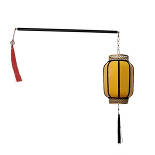 新中式麻布米白色古风灯笼手提汉服拍照舞台户外摄影道具密室逃脱