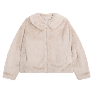 LOWRYS FARM外套女2025冬季新款日系可拆卸领环保皮草夹克491126