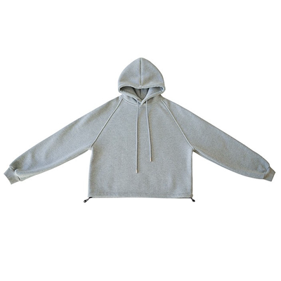 HANDE灰色连帽加绒卫衣套装