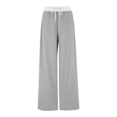 wanatry撞色腰头设计阔腿卫裤女