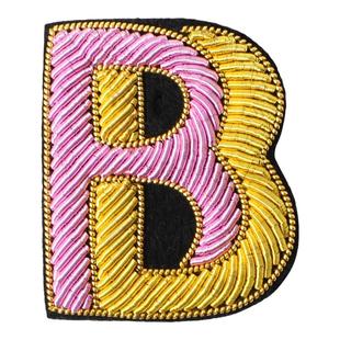 彩色英文字母徽章组合别针衣服包包配饰高级感刺绣胸针设计感小众