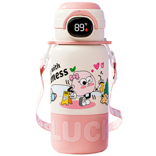 儿童保温杯学生上学专用大容量智能水杯2025新款宝宝吸管直饮口杯