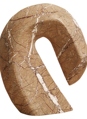 栗石轻奢大理石抽象几何桌面摆件