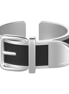 YURITAN2026春夏新款皮带扣黑釉开口戒指时尚轻奢甜酷风情侣戒指