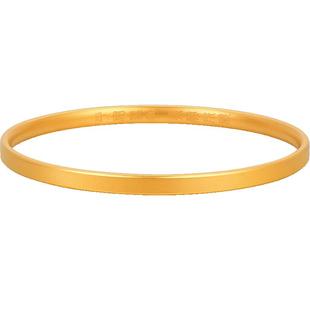 明牌珠宝黄金手镯 古法素圈镯平安无事足金999 女款手镯  AFI0181