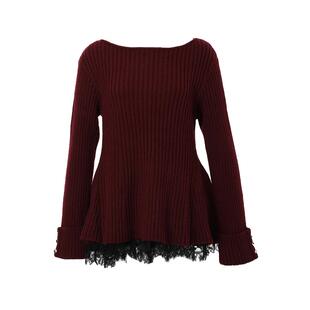 Apuweiser-riche秋冬新品 两件式内衬蕾丝边毛衣25358580