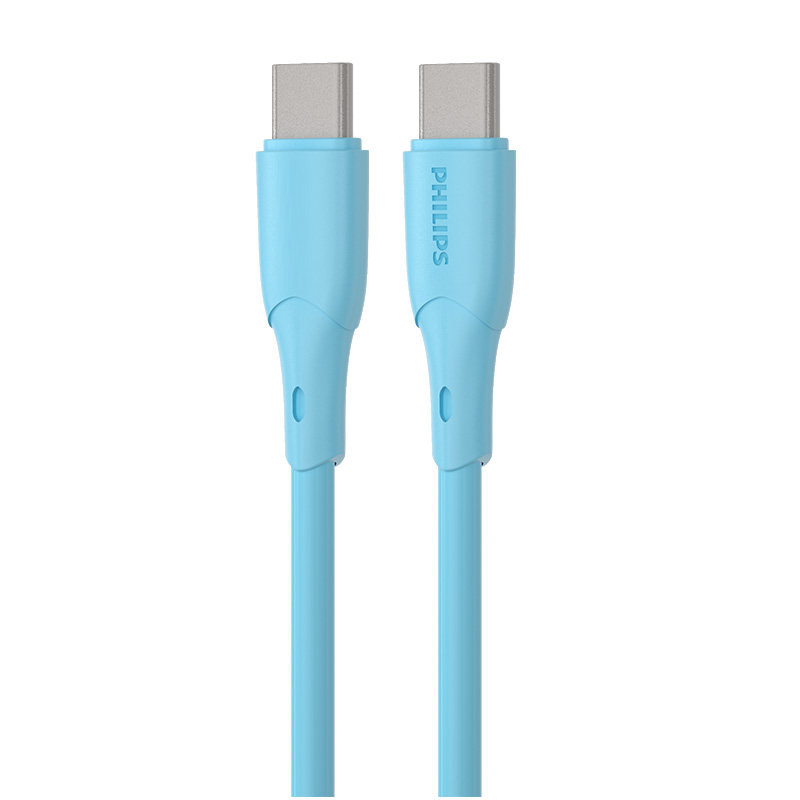 飞利浦Type-C数据线3A电流60W超级快充双C口适用苹果iPhone15华为小米红米OPPO安卓平板手机车载充电线1