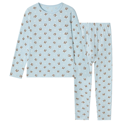 舒雅男童棉质保暖内衣套装