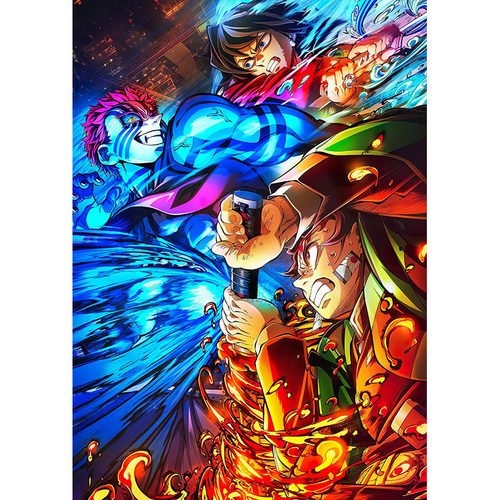 鬼灭之刃柱展海报墙贴纸无限城周边挂画九柱炎猗窝座炭治郎全家福