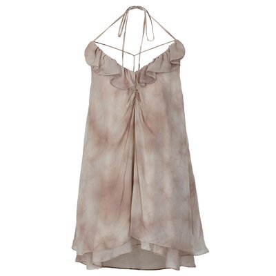 BLANCORE荷叶边植物图案短连衣裙