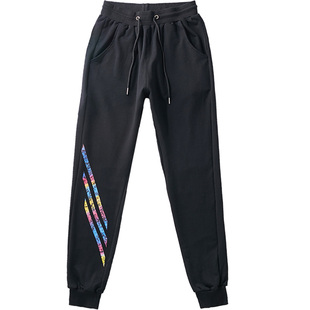 胖mm大码运动裤女中裤长裤子胖妞哈伦裤宽松夏季薄款外穿休闲新款