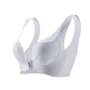 蕾丝性感前扣内衣女夏超薄款杯聚拢收副乳防下垂大胸显小无痕文胸