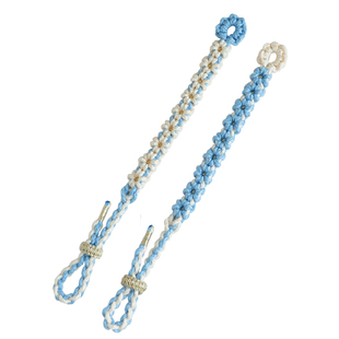 蓝冰谷鸢尾+勿忘草｜原创小众蓝色情侣编绳手链  新中式编织手绳