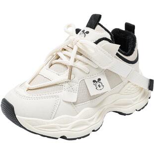 巴布豆童鞋男童鞋子2025新款秋冬季加绒加厚保暖老爹鞋女童运动鞋