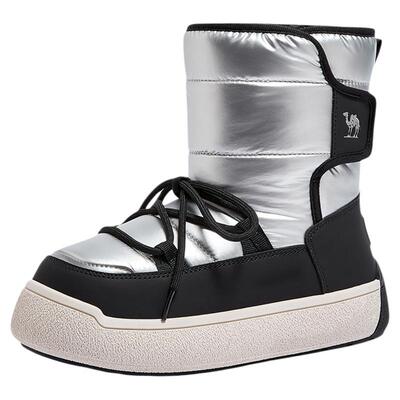 骆驼女鞋2025冬季时尚厚底雪地靴保暖厚绒棉鞋靴子