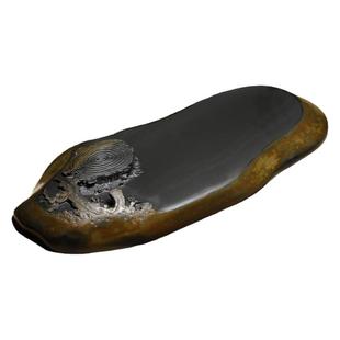 茶具茶盘套装茶台干泡台办公室家用歙砚金皮籽料原石茶海茶桌安徽砚台歙砚 整块天然 现代轻奢