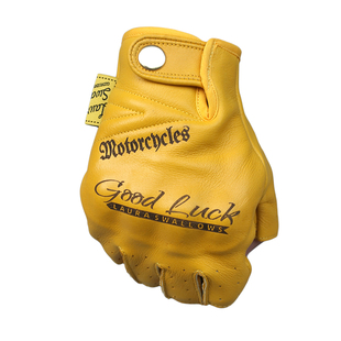 夏季黄头层牛皮半指机车手套露指骑行户外复古真皮耐磨摩托车装备