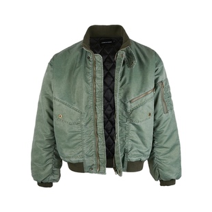 悟空有货美式复古脏染bomber立领棉服男冬季宽松保暖短款棉衣外套