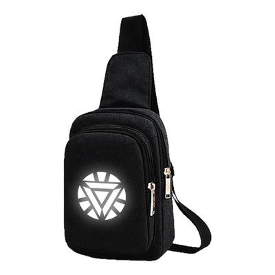 电影反光钢铁侠方舟反应堆斜挎包百搭时尚斜肩包潮流简约休闲胸包