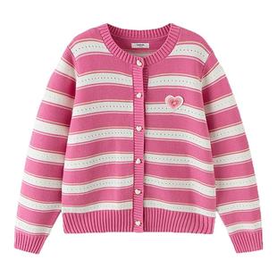 巴拉巴拉balaone童装儿童针织开衫女童2025新款春秋甜美毛衫洋气