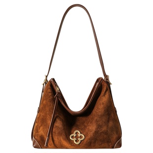 卡思乐松涛托特包2026新款复古麂皮绒面大容量hobo女包通勤斜挎包