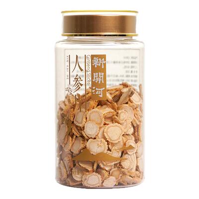 新开河人参片足龄5年边条参切片
