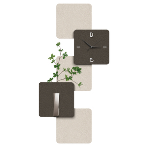 现代简约玄关装饰画高级感抽象几何挂画极简带钟表走廊过道壁灯画