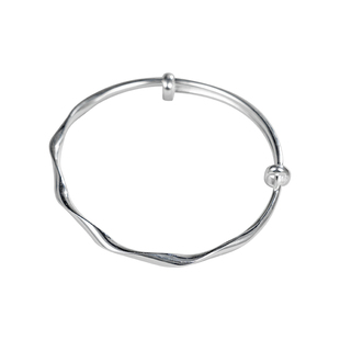 顺钦银楼S9999纯银手镯女足银非焉莫比乌斯环扭纹小众百搭银手镯