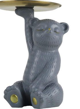 小熊描金北欧风钥匙收纳零食托盘